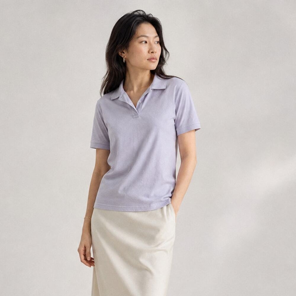 Circolo 1901 Polo Shirt Top Mens M Purple Collared Short Sleeve Cotton Classic